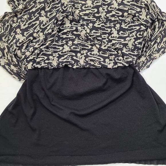 Max Studio Short Sleeve Peasant Top Ruffle Hem, Size Medium - Picture 5 of 13